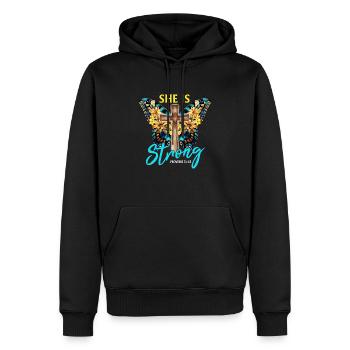 Schmetterling Blume Motivationsspruch Spruch Frau - Männer Premium Bio Hoodie - Schwarz - Vorne - Nico (187cm)