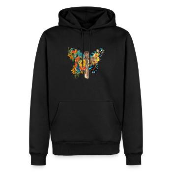 Schmetterling Blume Motivationsspruch Spruch Frau - Männer Premium Bio Hoodie - Schwarz - Vorne - Nico (187cm)