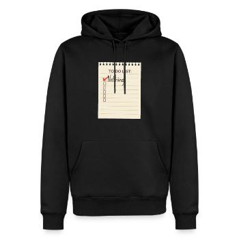 To do Liste - Männer Premium Bio Hoodie - Schwarz - Vorne - Nico (187cm)