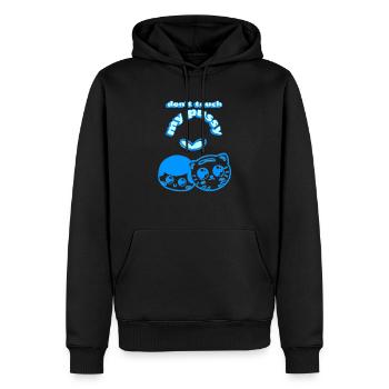 don't touch my pussy - Men’s Premium Organic Hoodie - black - Front - Nico (187cm)