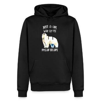 Nur ein Mädchen, das Eisbären liebt - Männer Premium Bio Hoodie - Schwarz - Vorne - Nico (187cm)