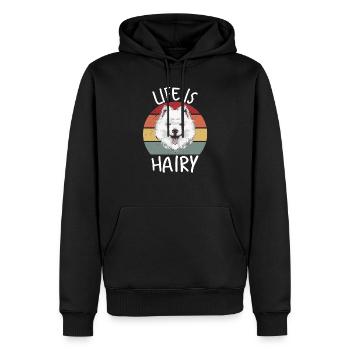 Hunde Design haarig - Männer Premium Bio Hoodie - Schwarz - Vorne - Nico (187cm)