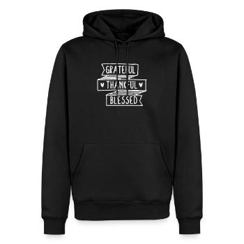 Drôle Religieux Thanksgiving Mignon Reconnaissant Reconnaissant - Sweat à capuche Premium bio Homme - noir - Devant - Nico (187cm)