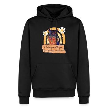 I belong with you, you belong with me! - Sweat à capuche Premium bio Homme - noir - Devant - Nico (187cm)
