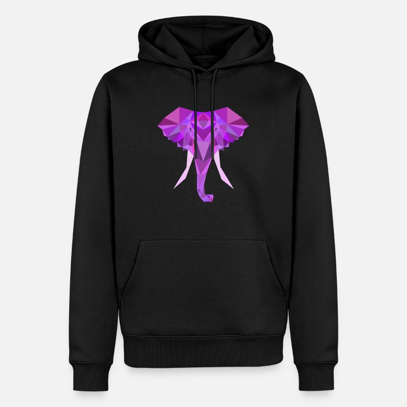 Polygone Poly Bas Éléphant - Sweat à capuche Premium bio Homme - noir