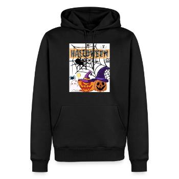 Halloween Geister Spinne Kürbis Stil - Männer Premium Bio Hoodie - Schwarz - Vorne - Nico (187cm)