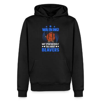 May spontaneously talk about Beavers Biber - Männer Premium Bio Hoodie - Schwarz - Vorne - Nico (187cm)