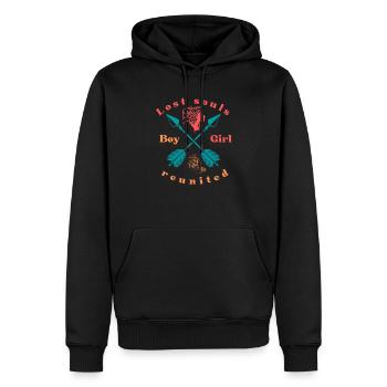 Lost souls reunited, boys and girls - Sweat à capuche Premium bio Homme - noir - Devant - Nico (187cm)