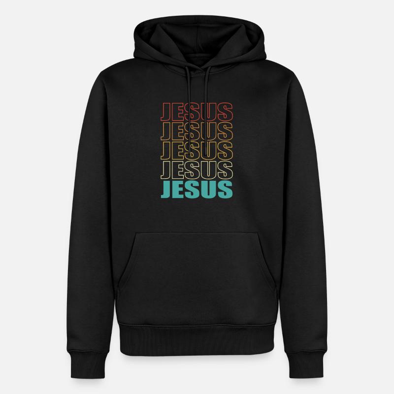 Jésus Dieu Cadeau Cool - Sweat à capuche Premium bio Homme - noir