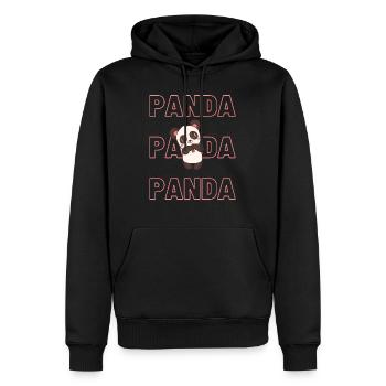 Panda - Männer Premium Bio Hoodie - Schwarz - Vorne - Nico (187cm)