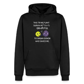 Transplant Survivor Organ Recipient Thank You - Men’s Premium Organic Hoodie - black - Front - Nico (187cm)