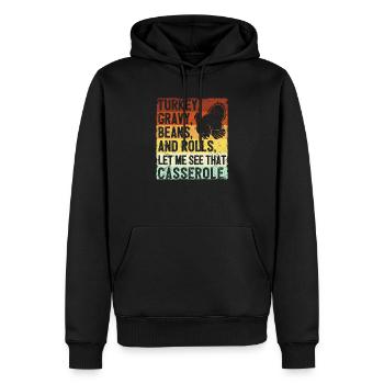 Haricots et rouleaux de sauce à la dinde Laissez-moi - Sweat à capuche Premium bio Homme - noir - Devant - Nico (187cm)