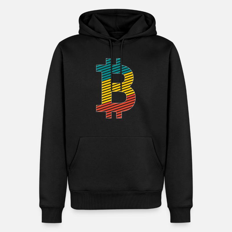 Bitcoin Retro2 - Männer Premium Bio Hoodie - Schwarz