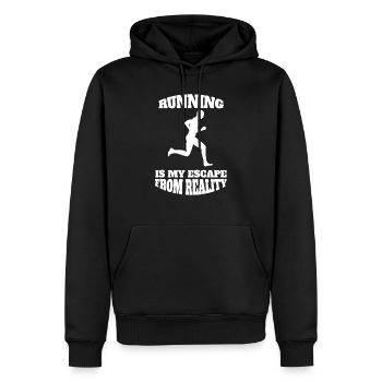 Jogger Cardio Training run fit jogging run - Men’s Premium Organic Hoodie - black - Front - Nico (187cm)