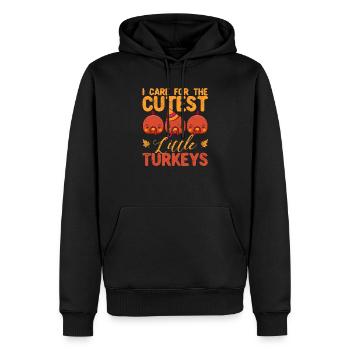 Ich kümmere mich um die süßesten Truthähne - Männer Premium Bio Hoodie - Schwarz - Vorne - Nico (187cm)