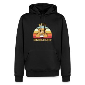 Nein! Sonst noch Fragen. - Männer Premium Bio Hoodie - Schwarz - Vorne - Nico (187cm)