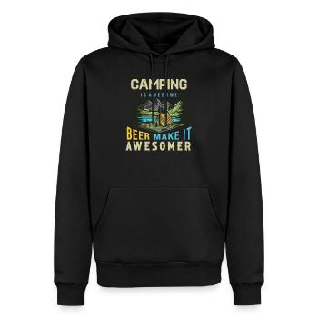 Camping Camping Tent Caravan Beers - Men’s Premium Organic Hoodie - black - Front - Nico (187cm)