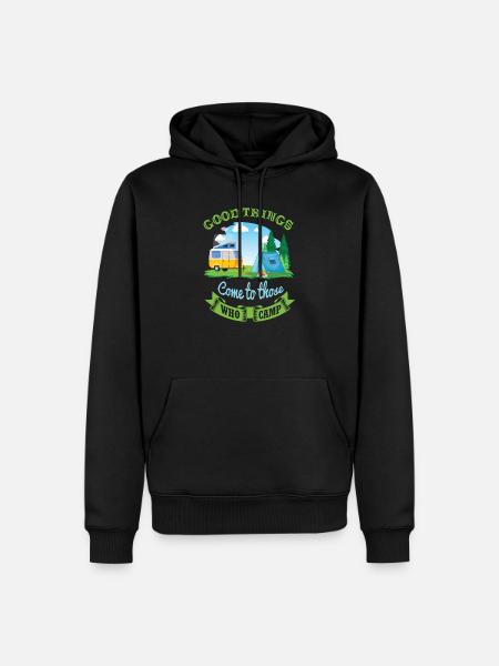 Camping Camping Tent Caravan glampin - Men’s Premium Organic Hoodie - black