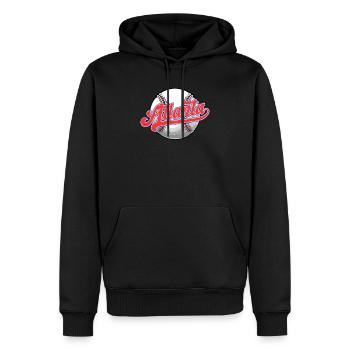 Vintage Atlanta City Baseball Liebhaber Distressed Wortspiel - Männer Premium Bio Hoodie - Schwarz - Vorne - Nico (187cm)
