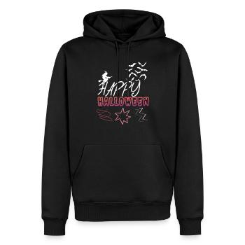 HAPPY HALLOWEEN - Sweat à capuche Premium bio Homme - noir - Devant - Nico (187cm)