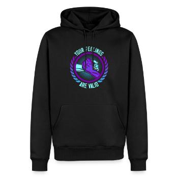 Your Feelings Are Valid Depression Help Suicide Pr - Men’s Premium Organic Hoodie - black - Front - Nico (187cm)