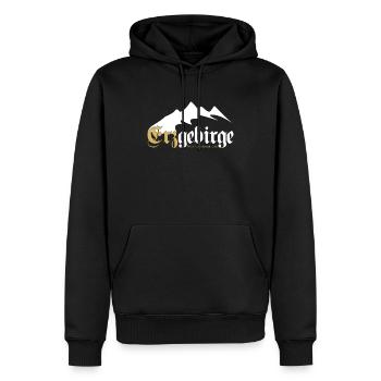 Erzgebirge Berg Wandern Walder Rauschen - Männer Premium Bio Hoodie - Schwarz - Vorne - Nico (187cm)