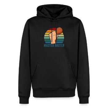Truthahnbein-Tag Lustiger Masterbaster Thanks - Männer Premium Bio Hoodie - Schwarz - Vorne - Nico (187cm)
