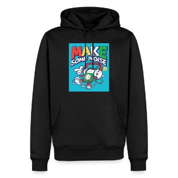 Make Some Nois - Männer Premium Bio Hoodie - Schwarz - Vorne - Nico (187cm)