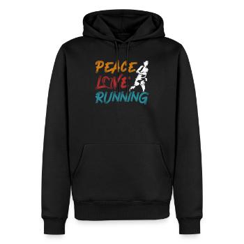 Running Runner Half Marathon - Männer Premium Bio Hoodie - Schwarz - Vorne - Nico (187cm)