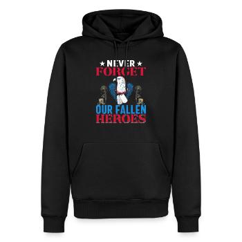 American Veterans America USA Fight - Sweat à capuche Premium bio Homme - noir - Devant - Nico (187cm)