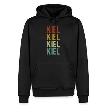 Kiel Stadt Retro Vintage - Männer Premium Bio Hoodie - Schwarz - Vorne - Nico (187cm)
