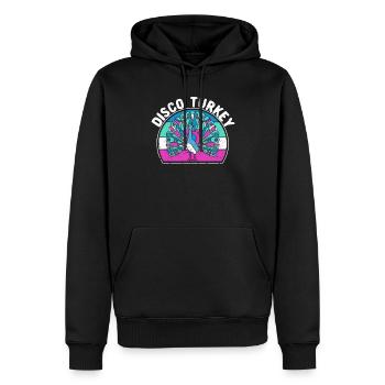 Disco Türkei Lustige Pfauenfedern Fancy Thanks - Männer Premium Bio Hoodie - Schwarz - Vorne - Nico (187cm)