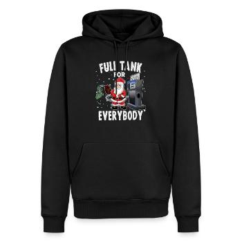 Full Tank for Everybody, Gas Christmas Funny Santa - Men’s Premium Organic Hoodie - black - Front - Nico (187cm)