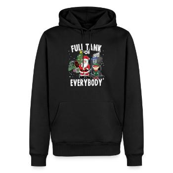 Full Tank for Everybody, Christmas Santa Claus Fun - Men’s Premium Organic Hoodie - black - Front - Nico (187cm)
