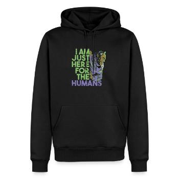 Lustiger Zombie will Menschenfleisch Halloween - Männer Premium Bio Hoodie - Schwarz - Vorne - Nico (187cm)