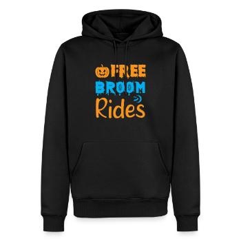 Kostenlose Besenfahrten - Halloween-Humor - Männer Premium Bio Hoodie - Schwarz - Vorne - Nico (187cm)