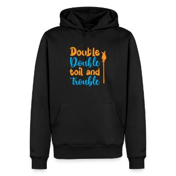 Double double toil and trouble - halloween - Sweat à capuche Premium bio Homme - noir - Devant - Nico (187cm)