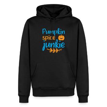 Pumpkin spice junkie - Sweat à capuche Premium bio Homme - noir - Devant - Nico (187cm)