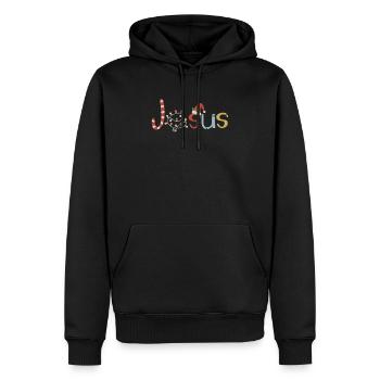 Jesus Candy Cane Drôle Noël aime Christian - Sweat à capuche Premium bio Homme - noir - Devant - Nico (187cm)