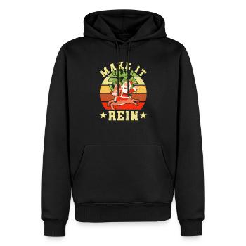 Lustige Weihnachtsmann Rentier Weihnachten Geld - Männer Premium Bio Hoodie - Schwarz - Vorne - Nico (187cm)
