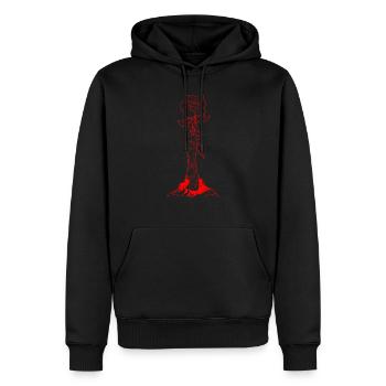 Zombiecore Ästhetische Zombie Hand Rote Rose - Männer Premium Bio Hoodie - Schwarz - Vorne - Nico (187cm)