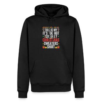 Pyjama C’est mon C’est trop chaud pour moche - Sweat à capuche Premium bio Homme - noir - Devant - Nico (187cm)