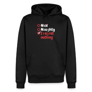 Liste de Noël Père Noël Nice Coquin I - Sweat à capuche Premium bio Homme - noir - Devant - Nico (187cm)