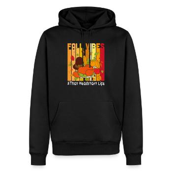 Fall Vibes And That Headstart Life Pumpkin Fall - Männer Premium Bio Hoodie - Schwarz - Vorne - Nico (187cm)