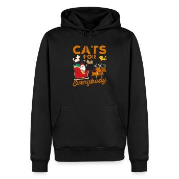 Frohe Weihnachten Katze Weihnachtsmann Kätzchen - Männer Premium Bio Hoodie - Schwarz - Vorne - Nico (187cm)