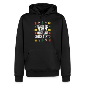 Lustige Weihnachten Lehrer Lehrer machen immer die - Männer Premium Bio Hoodie - Schwarz - Vorne - Nico (187cm)