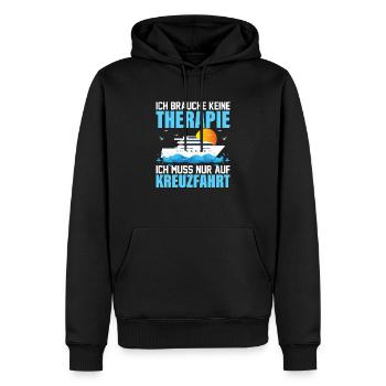 Je n’ai pas besoin de thérapie, je dois faire une croisière - Sweat à capuche Premium bio Homme - noir - Devant - Nico (187cm)