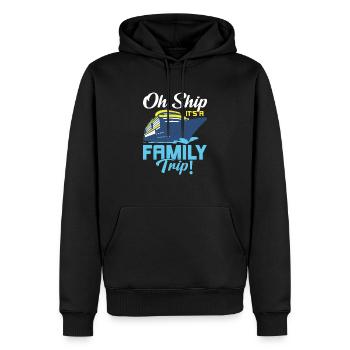 Oh Ship C’est un voyage en famille! Crusing Vacances Cruis - Sweat à capuche Premium bio Homme - noir - Devant - Nico (187cm)