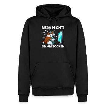 Nerve not to gamble Gaming Bulldog - Men’s Premium Organic Hoodie - black - Front - Nico (187cm)