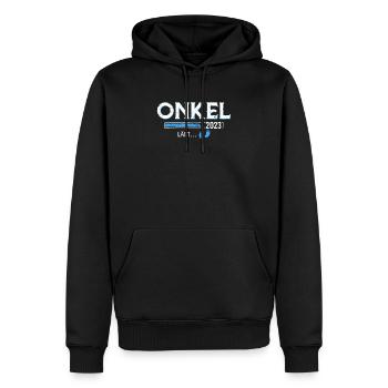Onkel 2023 lädt Schwangerschaft - Männer Premium Bio Hoodie - Schwarz - Vorne - Nico (187cm)